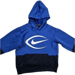 Boys Nike DriFit Pullover Hoodie Small Blue Swoosh Football